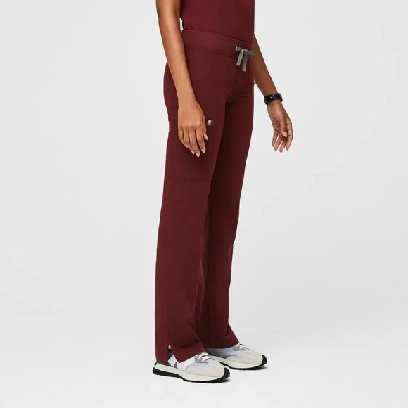 FIGS Kade Cargo Scrub Pants, Color Burgundy Size S/P (ALTERED/HEMMED) - Picture 2 of 16